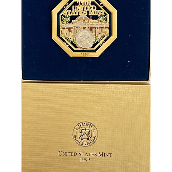 1999 United States Mint Franklin Coin Ornament Christmas or display year around - Picture 6 of 6